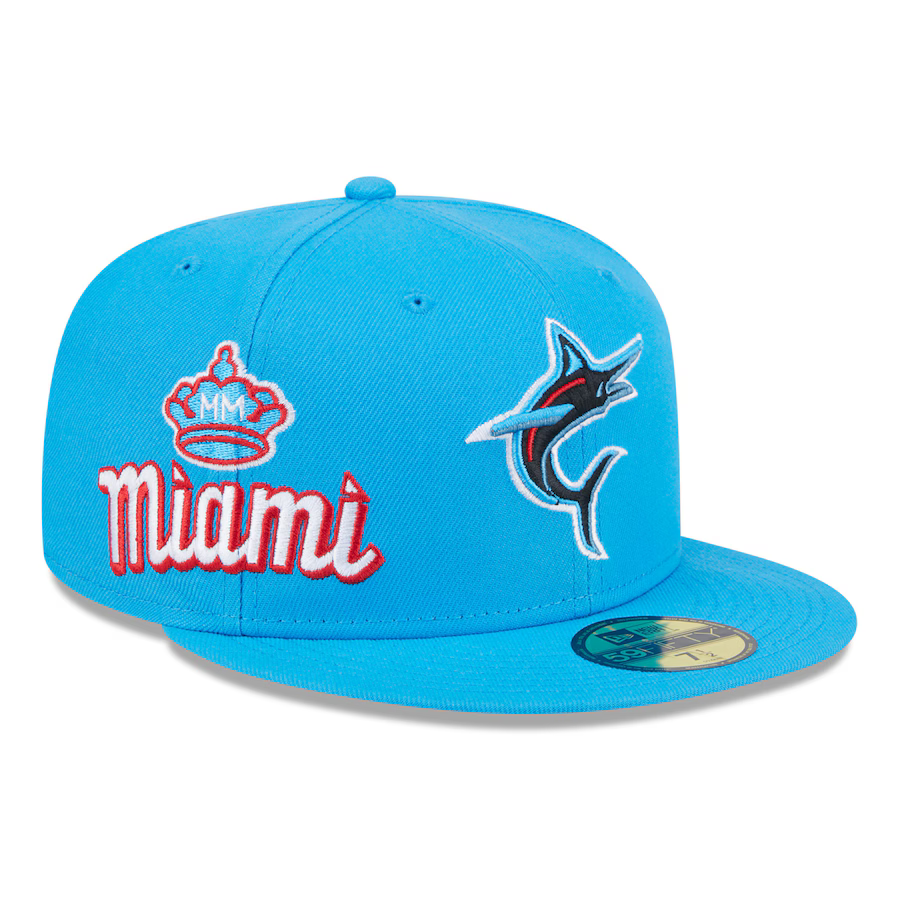New Era Miami Marlins City Connect Icon 59FIFTY Fitted Hat-Blue/Red