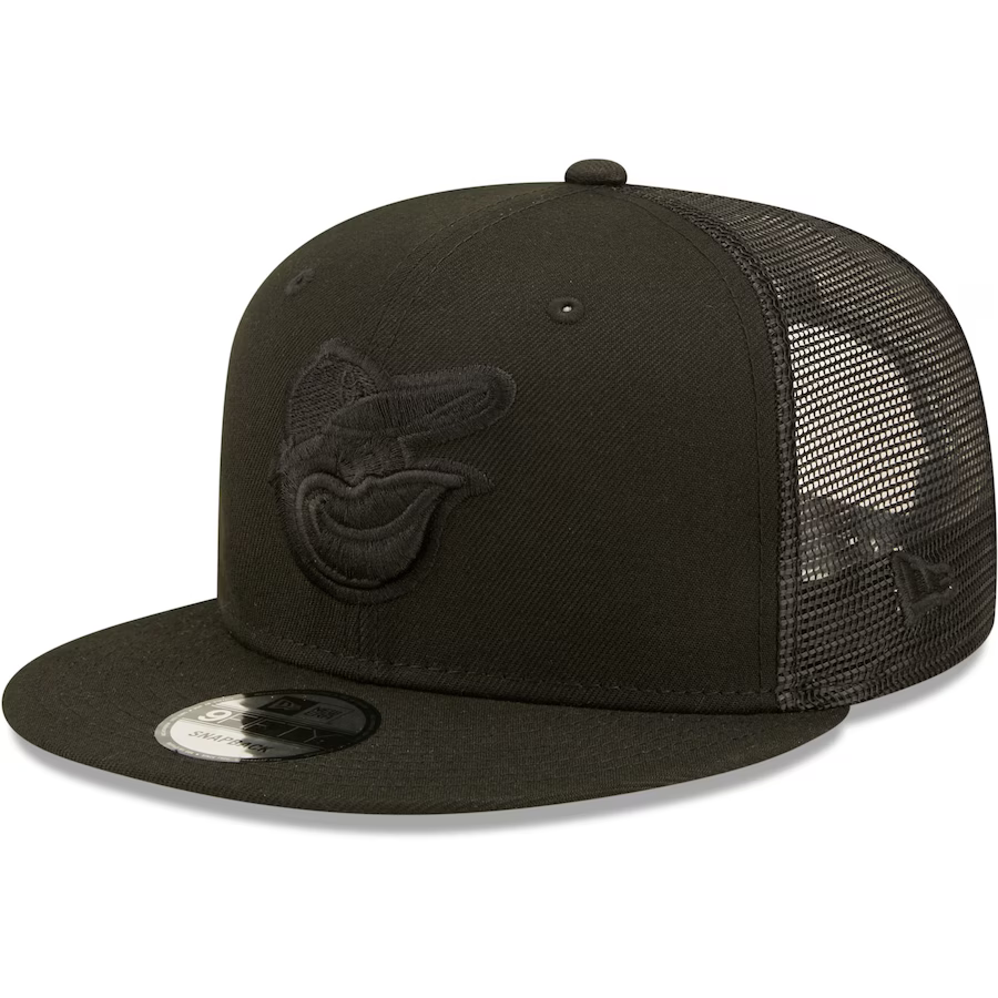 New Era Baltimore Orioles Blackout 9Fifty Trucker Snapback Hat