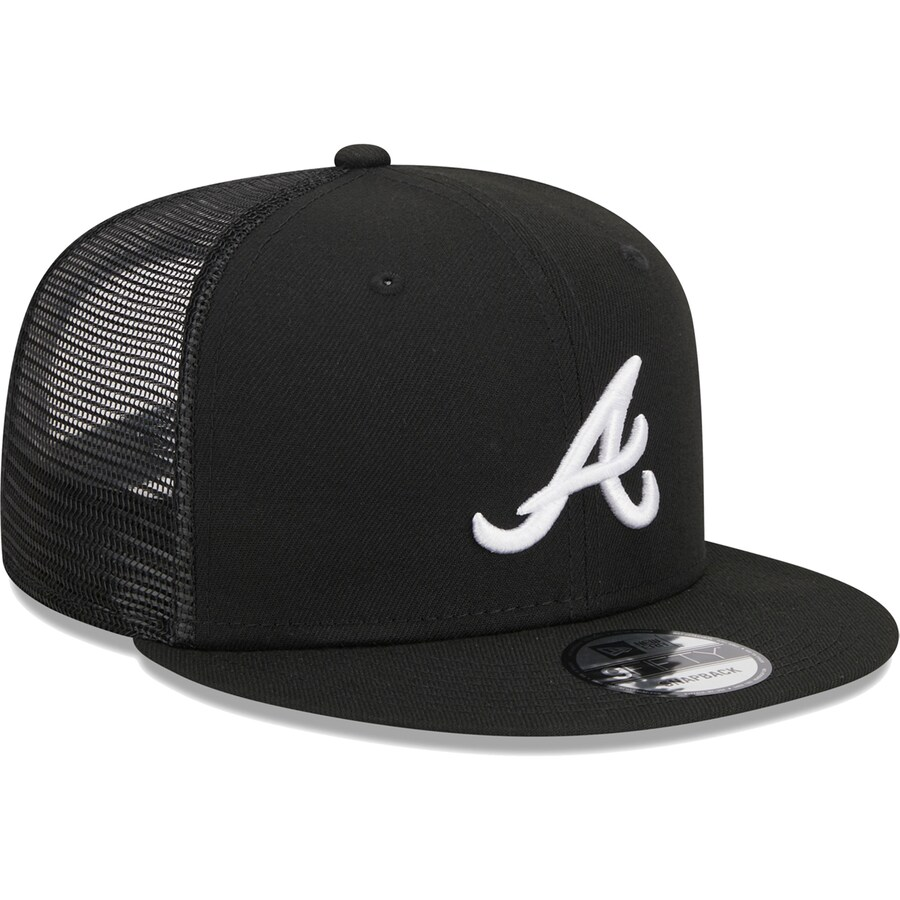New Era Atlanta Braves 9FIFTYTrucker Snapback Hat-Black/White