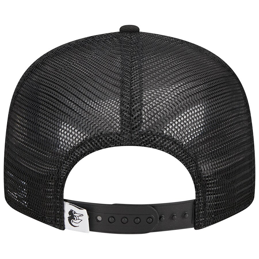 New Era Baltimore Orioles Trucker 9Fifty Snapback Hat-Black/White