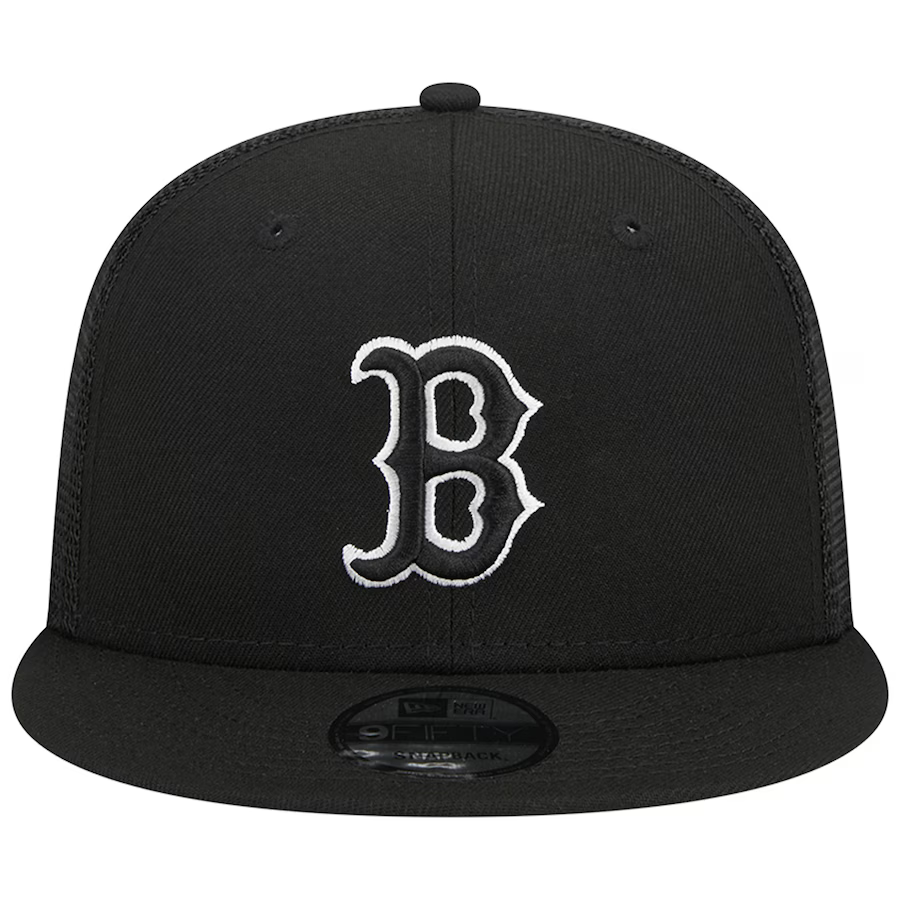 New Era Boston Red Sox Trucker 9FIFTY Snapback Hat-Black/White