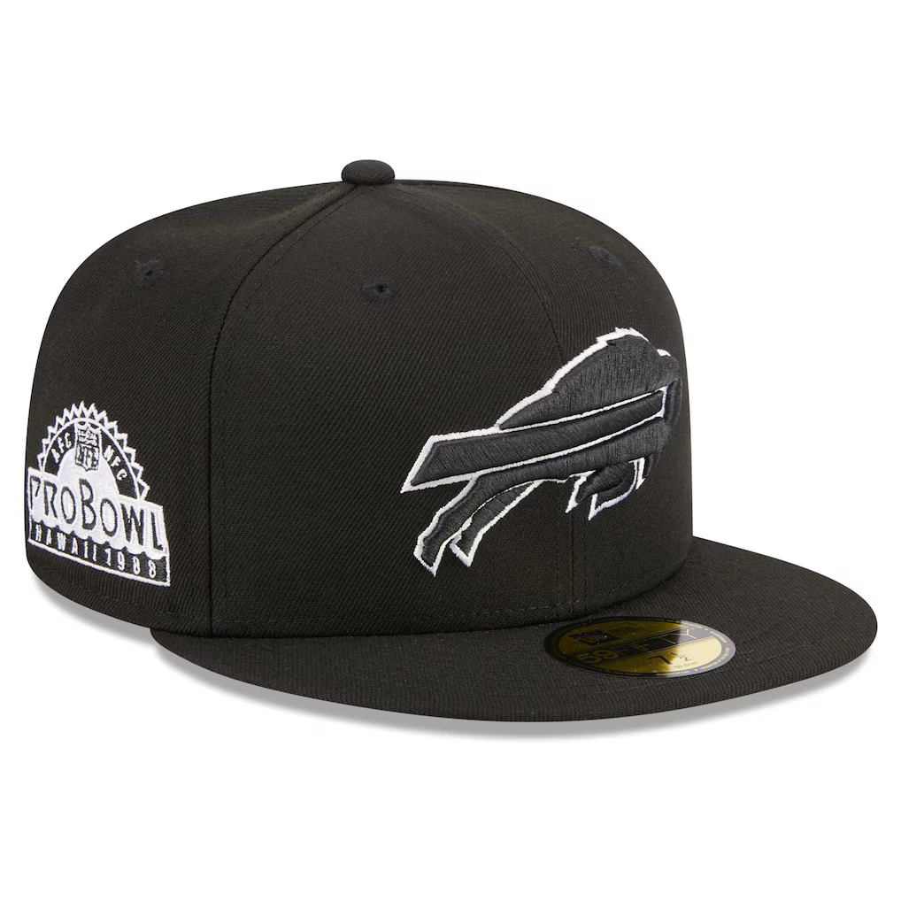 New Era Buffalo Bills Pro Bowl 1988 Side Patch 59FIFTY Fitted  Black & White Hat