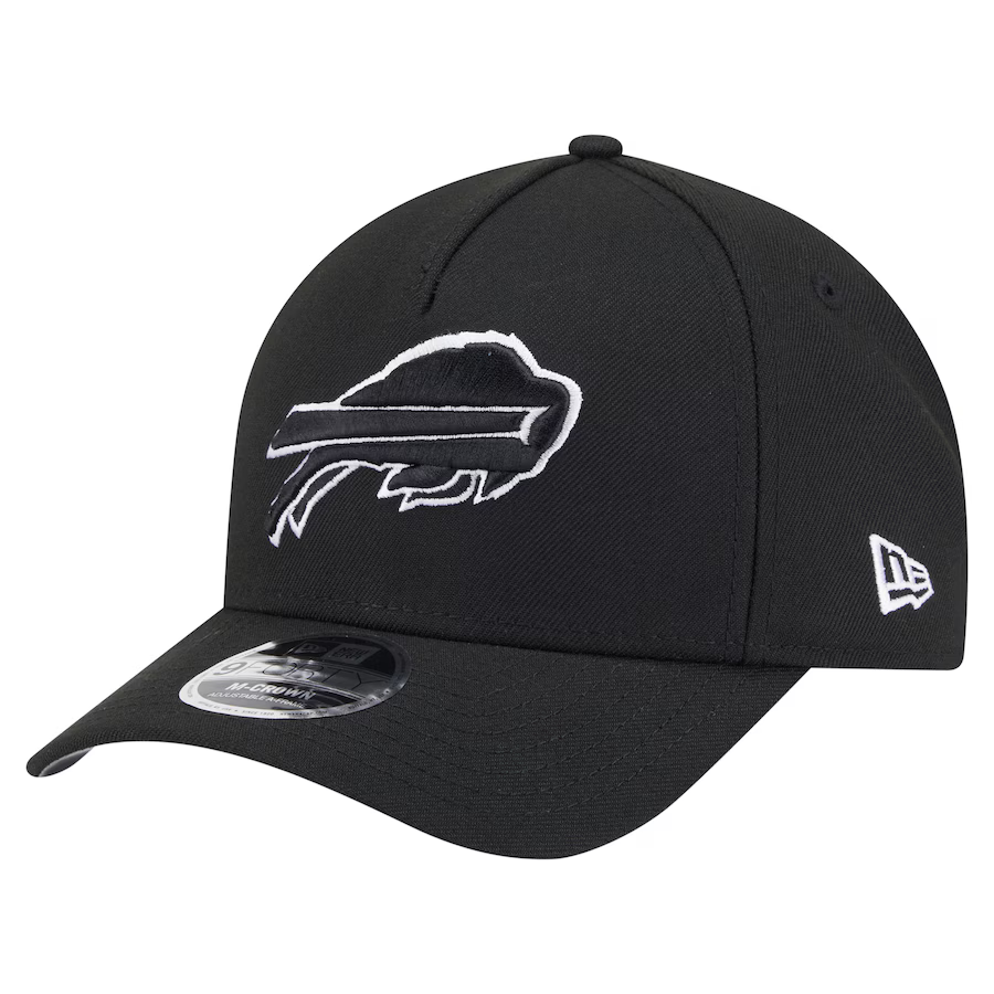 New Era Buffalo Bills M-Crown A-Frame 9FORTY Adjustable Snapback Hat-Black/White