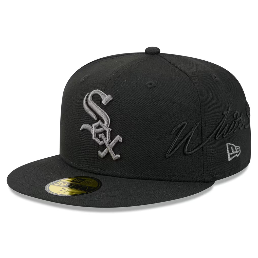 New Era Chicago White Sox Side Script 59FIFTY Fitted Hat - Black