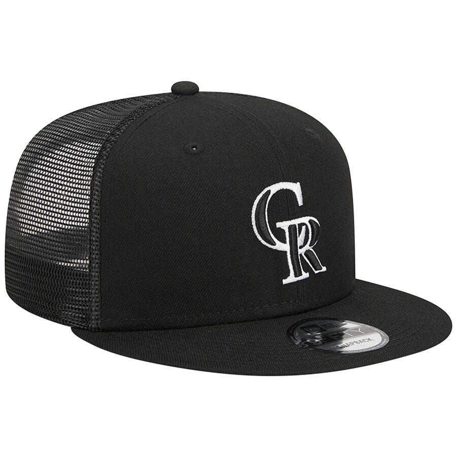 New Era Colorado Rockies Trucker 9FIFTY Snapback Hat-Black/White