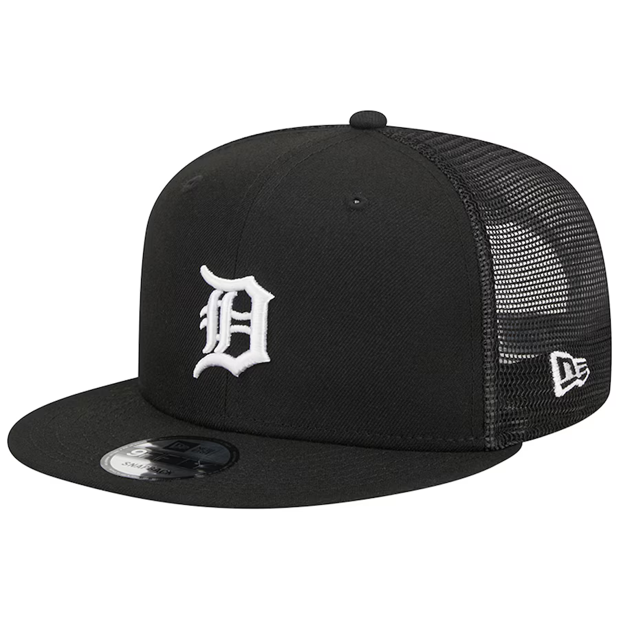 New Era Detroit Tigers Trucker 9FIFTY Snapback Hat-Black/White