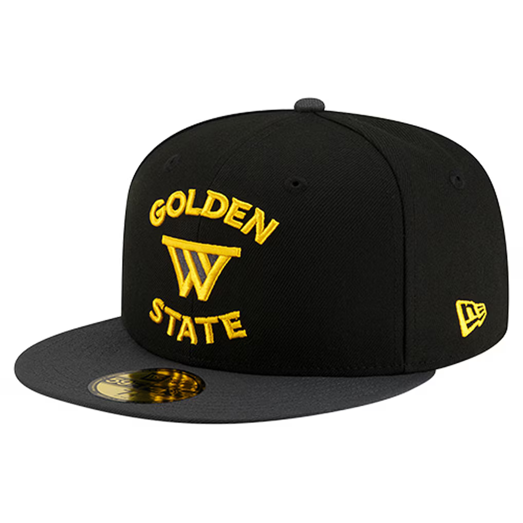 New Era Golden State Warriors Statement Edition 59FIFTY Fitted Hat-Black