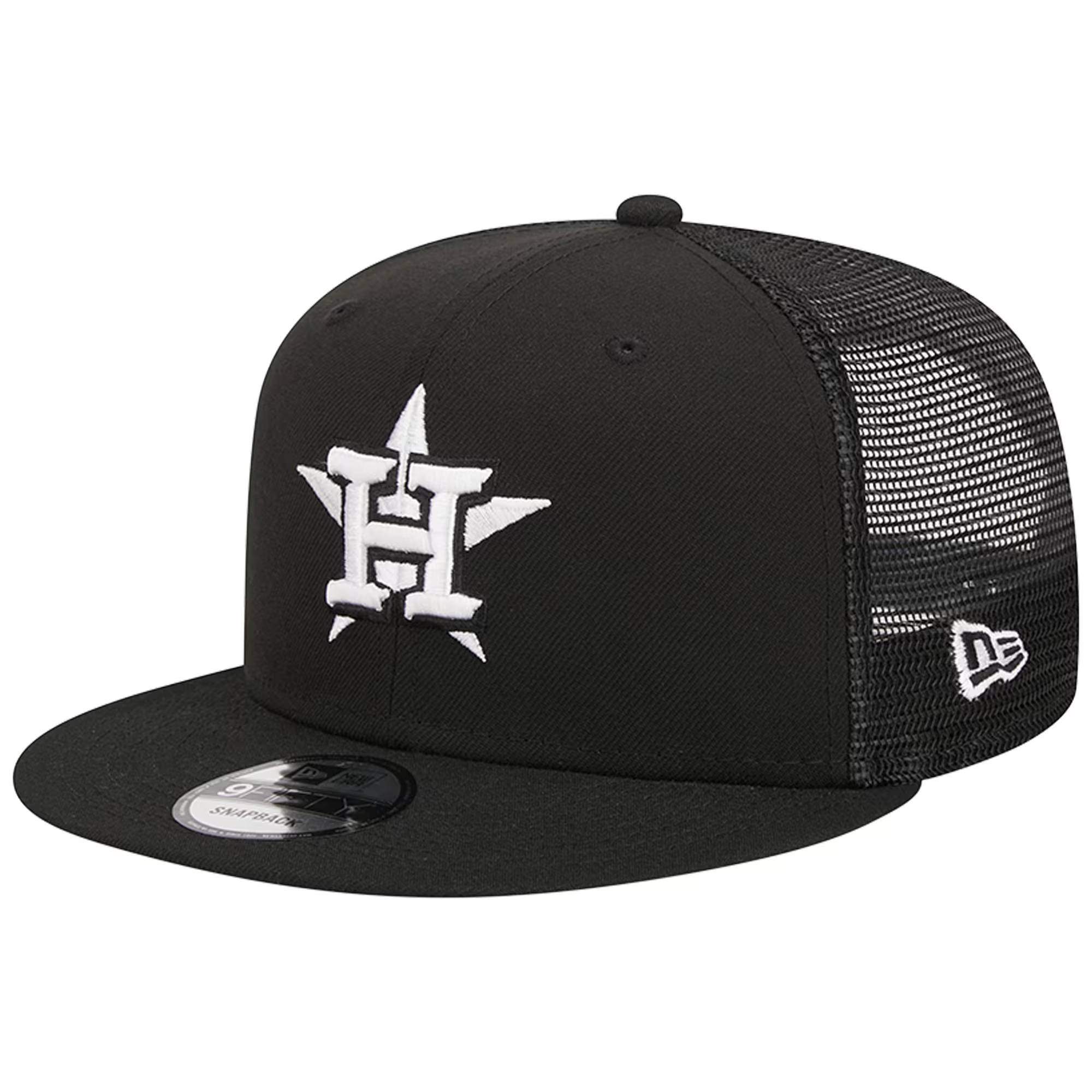 New Era Houston Astros Trucker 9FIFTY Snapback Hat-Black/White