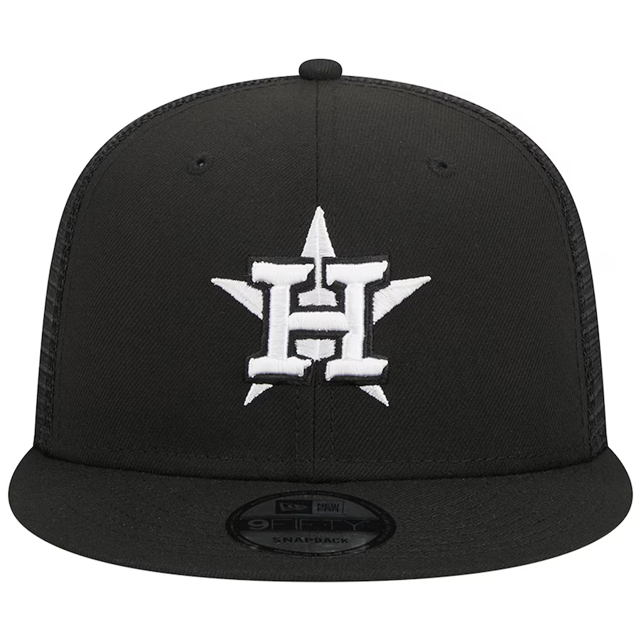 New Era Houston Astros Trucker 9FIFTY Snapback Hat-Black/White
