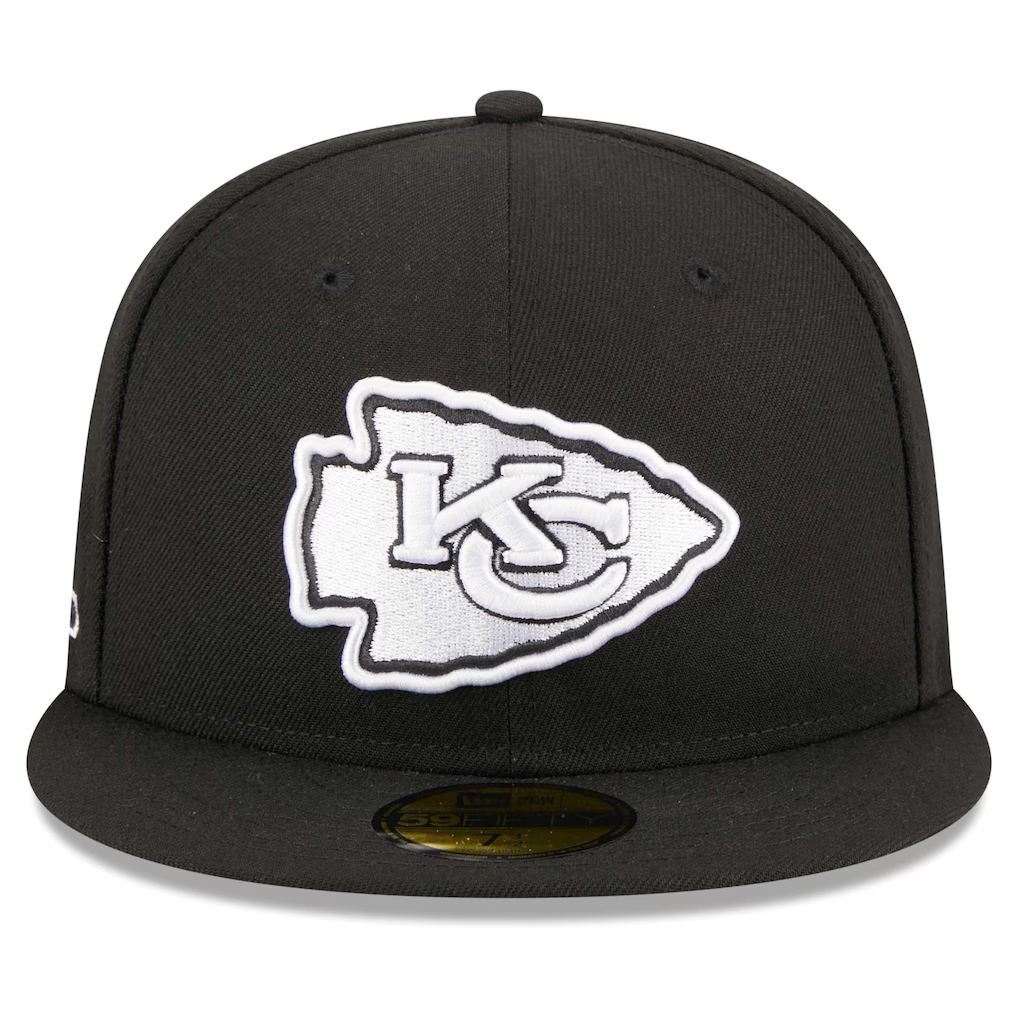 New Era Kansas City Chiefs LIV Super Bowl Side Patch 59FIFTY Fitted Black & White Hat