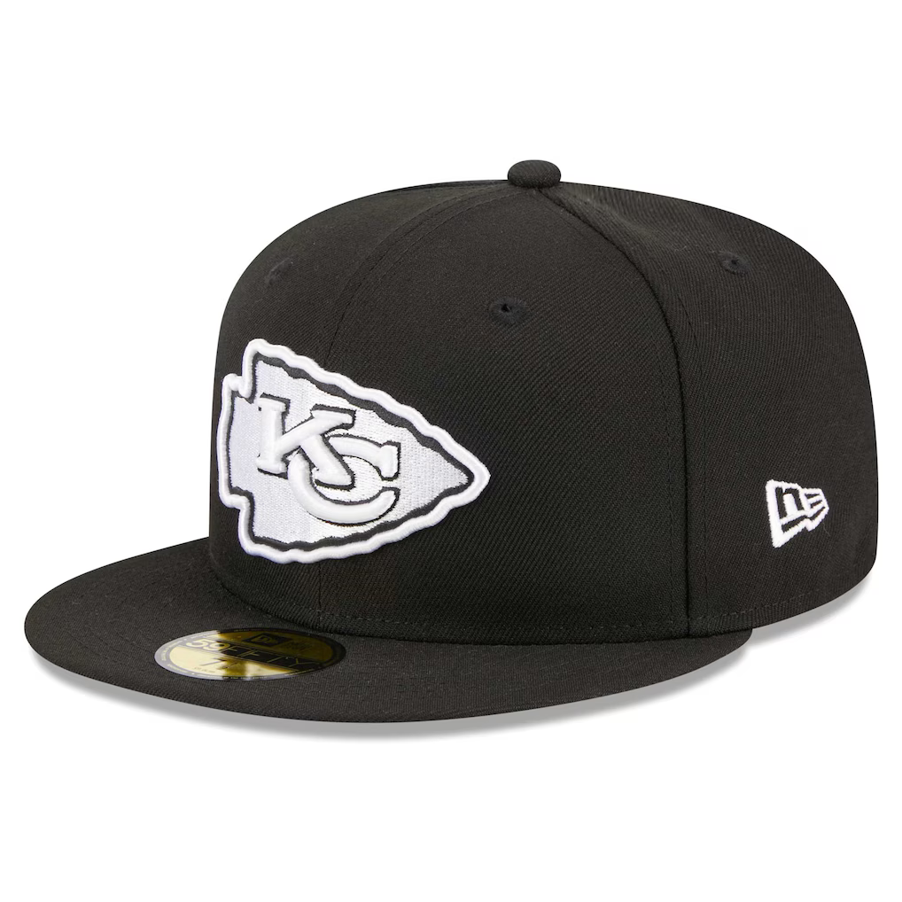 New Era Kansas City Chiefs LIV Super Bowl Side Patch 59FIFTY Fitted Black & White Hat