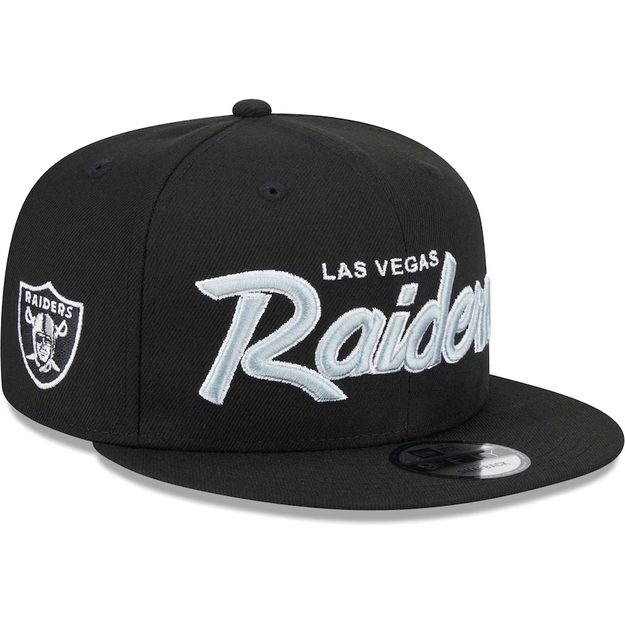 New Era Youth Las Vegas Raiders Script 9FIFTY Snapback Hat - Black