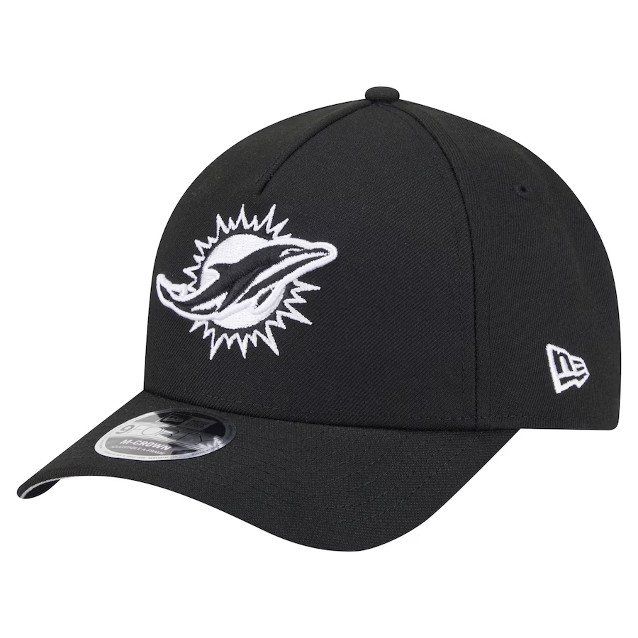 New Era Miami Dolphins M-Crown A-FRAME 9FORTY Adjustable Hat-Black/White