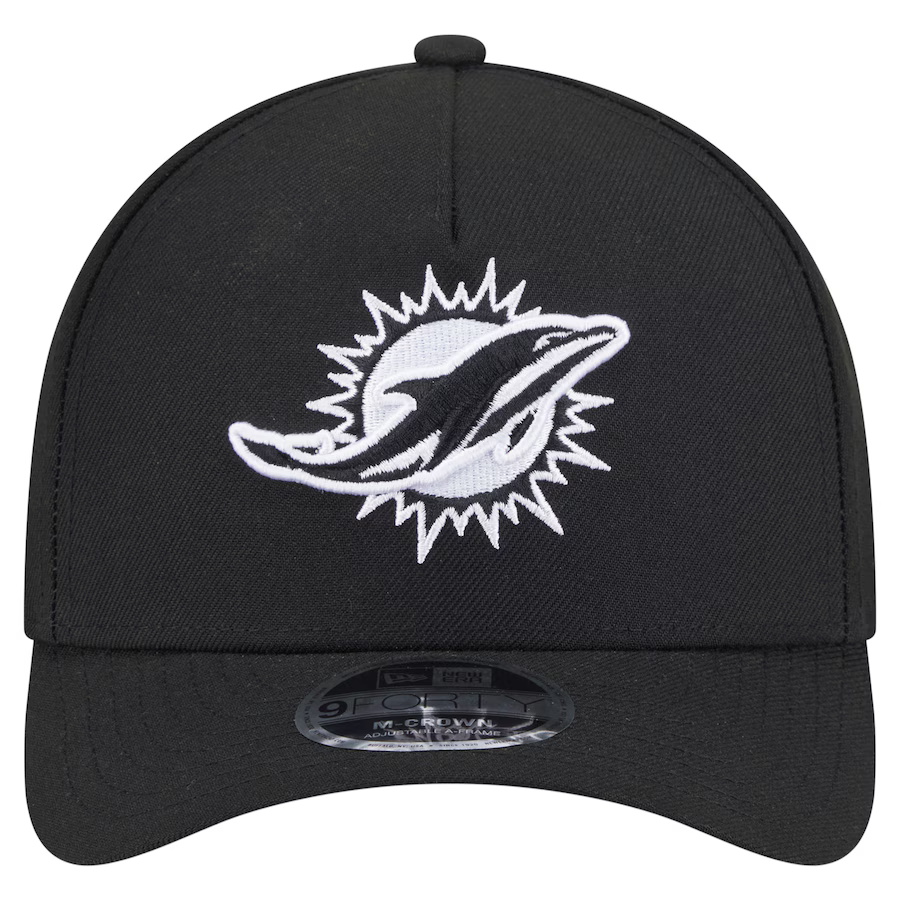 New Era Miami Dolphins M-Crown A-FRAME 9FORTY Adjustable Hat-Black/White