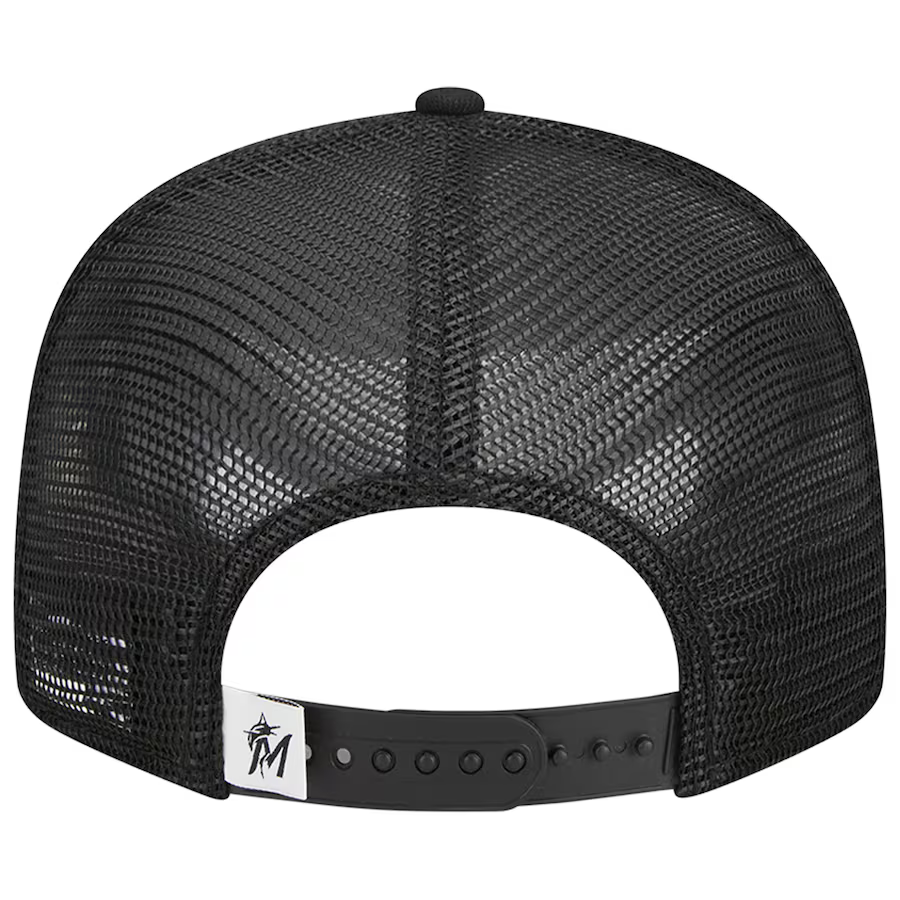 New Era Miami Marlins 9FIFTYTrucker Snapback Hat-Black/White