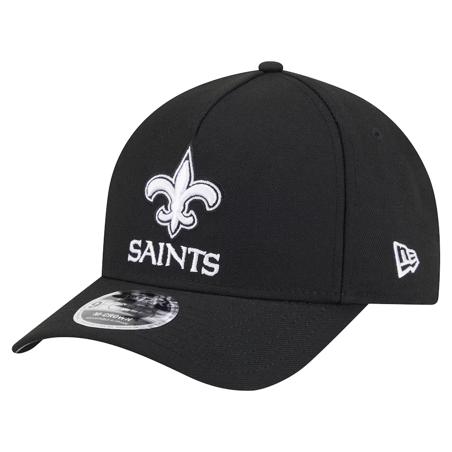 New Era New Orleans Saints M-Crown A-FRAME 9FORTY Adjustable Hat-Black/White