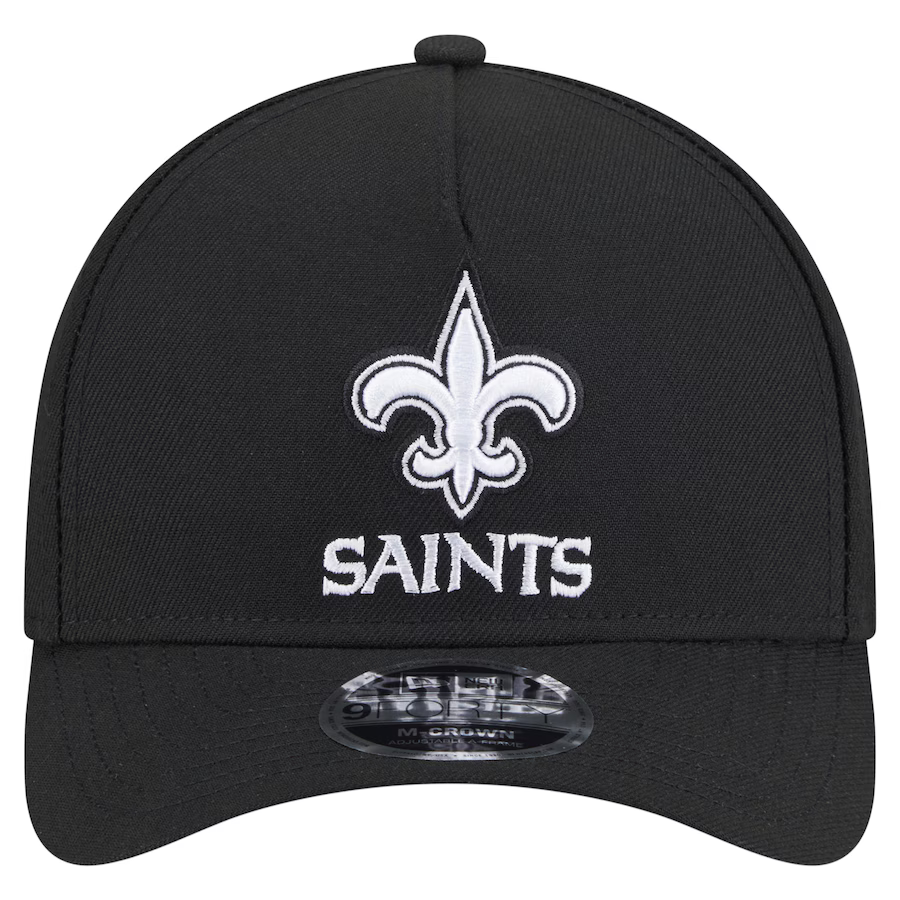 New Era New Orleans Saints M-Crown A-FRAME 9FORTY Adjustable Hat-Black/White