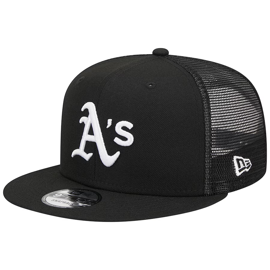 New Era Oakland Athletics Trucker 9FIFTY Snapback Hat-Black/White