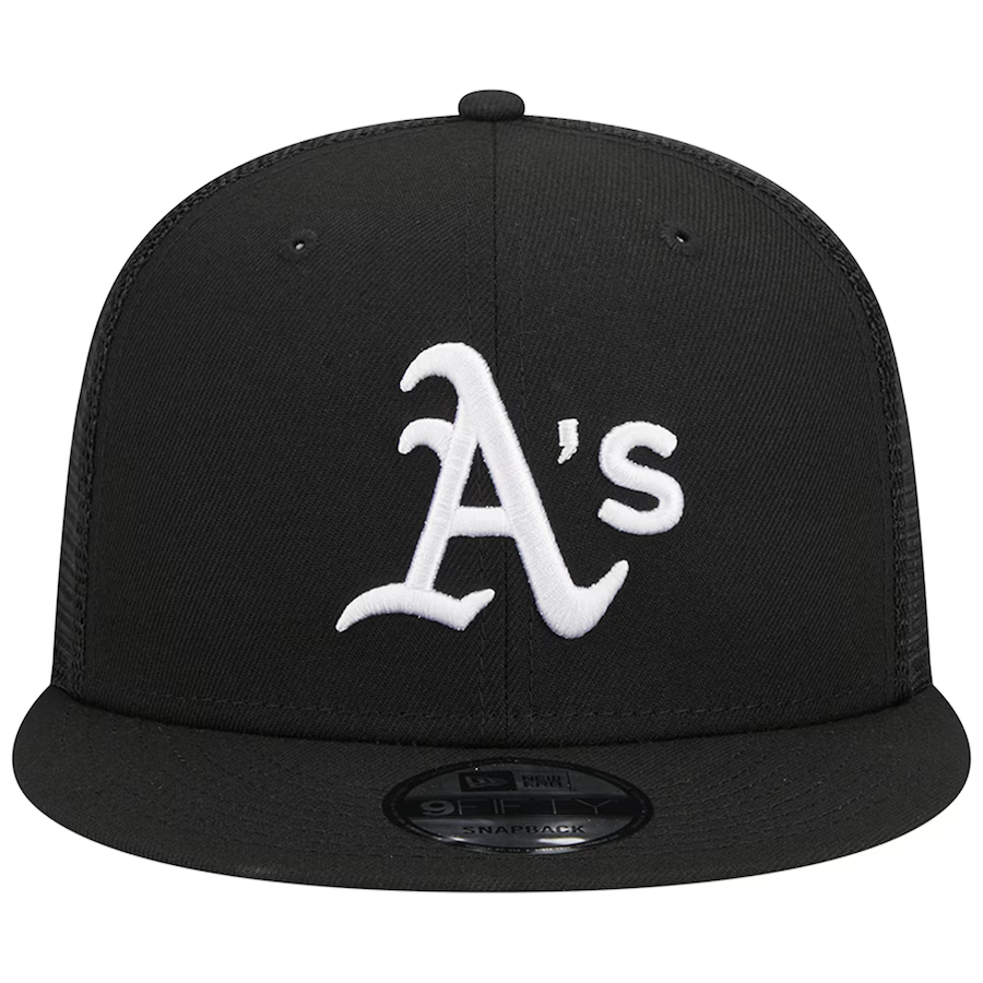 New Era Oakland Athletics Trucker 9FIFTY Snapback Hat-Black/White