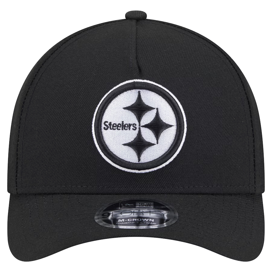 New Era Pittsburgh Steelers M-Crown A-FRAME 9FORTY Adjustable Hat-Black/White