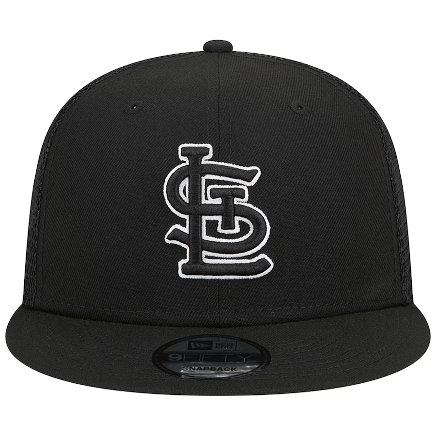 New Era St. Louis Cardinals Trucker 9FIFTY Snapback Hat-Black/White