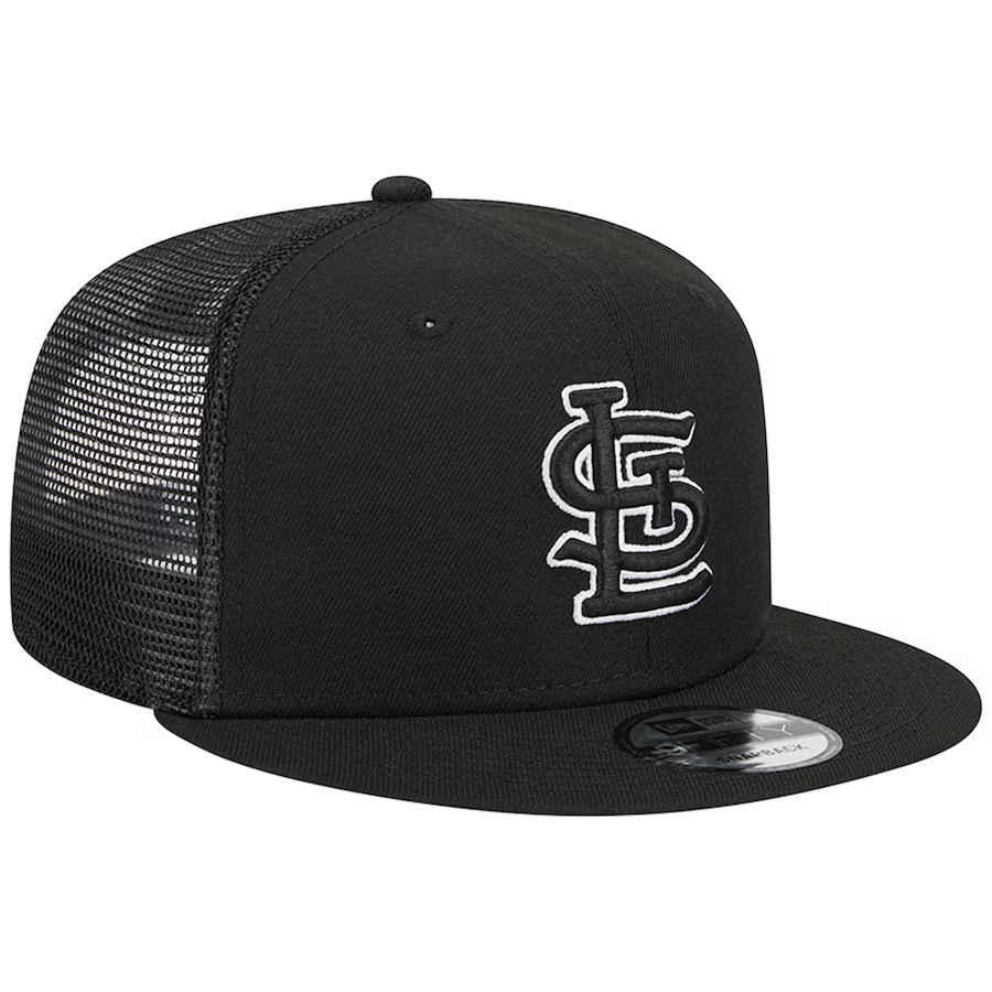 New Era St. Louis Cardinals Trucker 9FIFTY Snapback Hat-Black/White