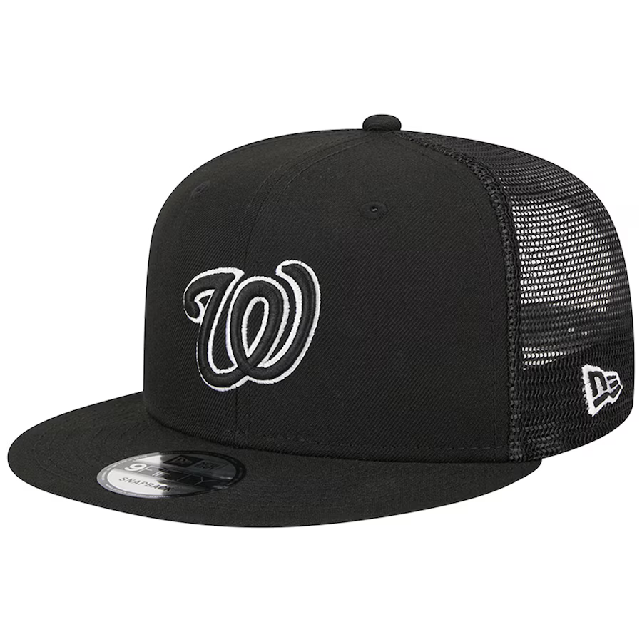 New Era Washington Nationals 9FIFTYTrucker Snapback Hat-Black/White