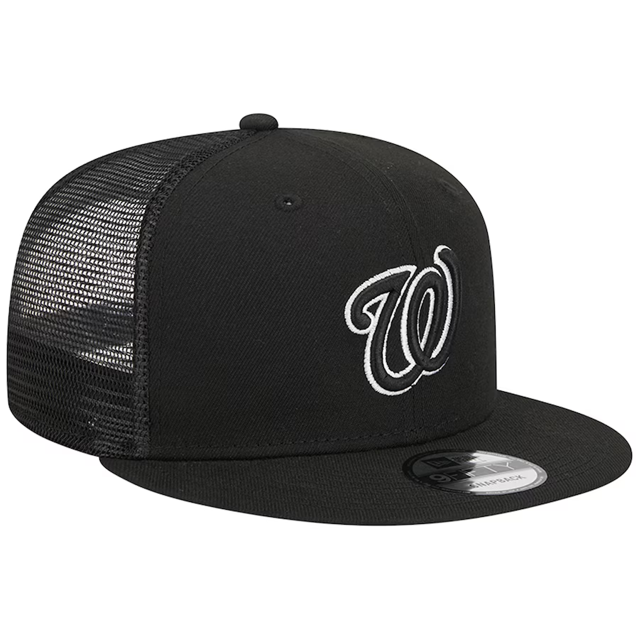 New Era Washington Nationals 9FIFTYTrucker Snapback Hat-Black/White