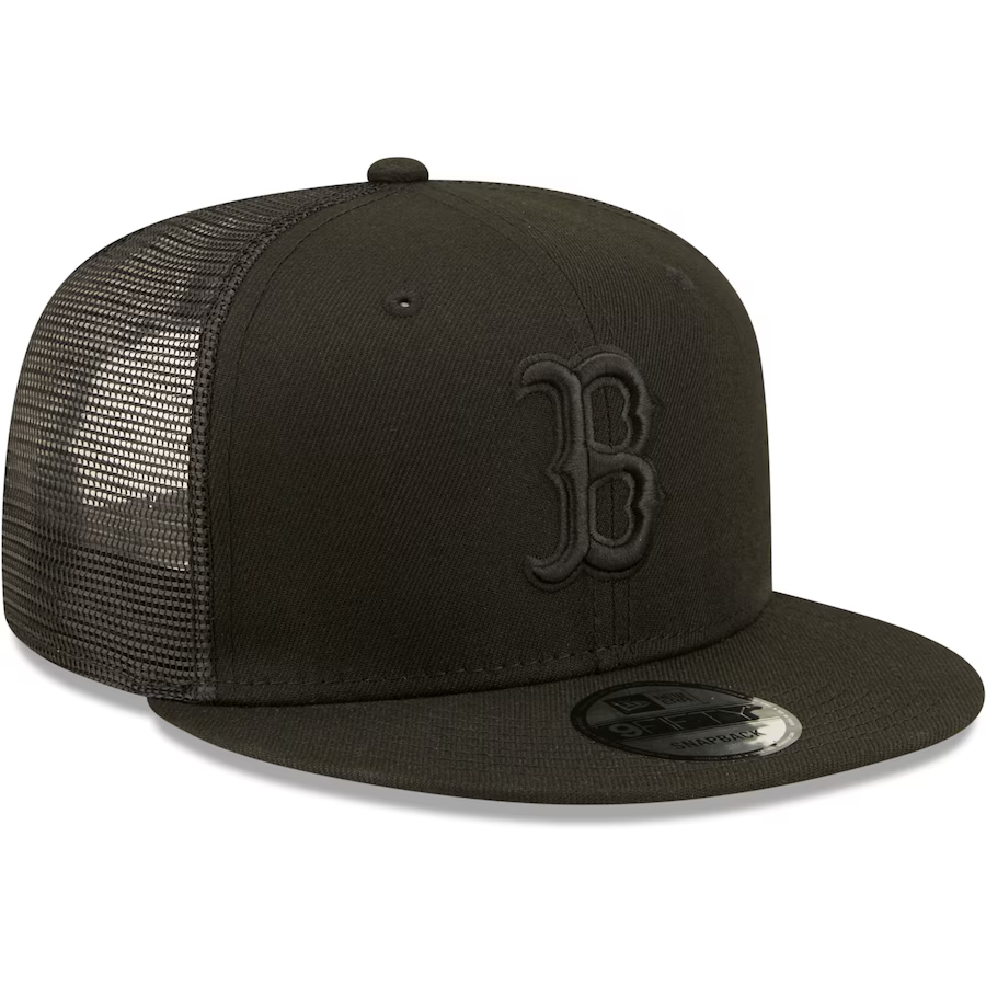 New Era Boston Red Sox Blackout 9FIFTY Trucker Snapback Hat