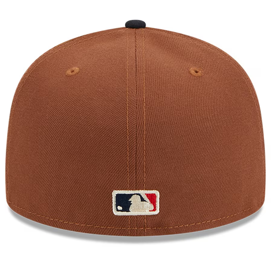 New Era Boston Red Sox Harvest 100th Side Patch 59fifty Fitted Hat-Brown