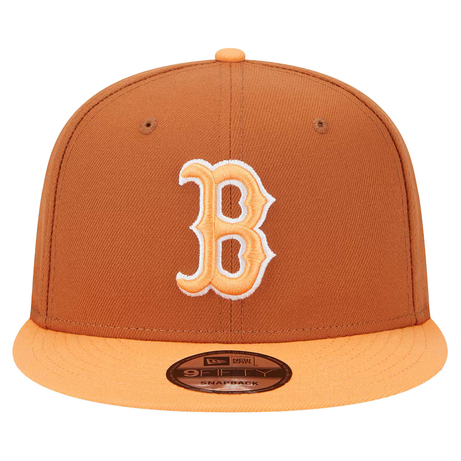 New Era Boston Red Sox Color Pack 2-Tone 9FIFTY Snapback Hat-Brown/Orange