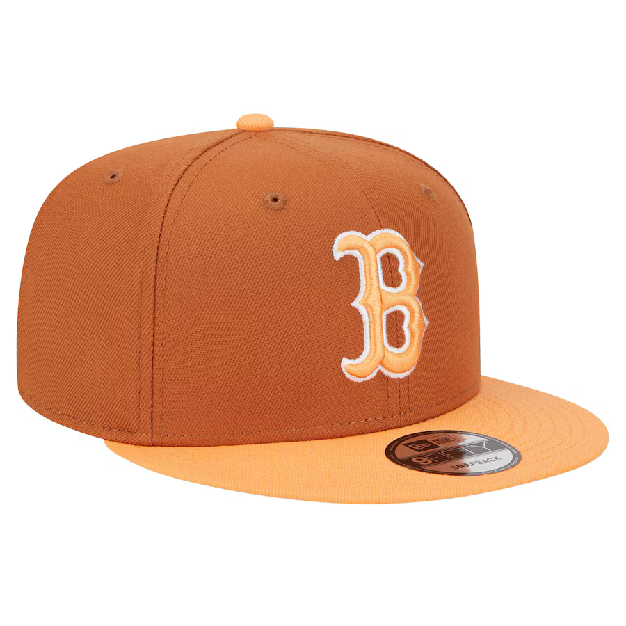 New Era Boston Red Sox Color Pack 2-Tone 9FIFTY Snapback Hat-Brown/Orange