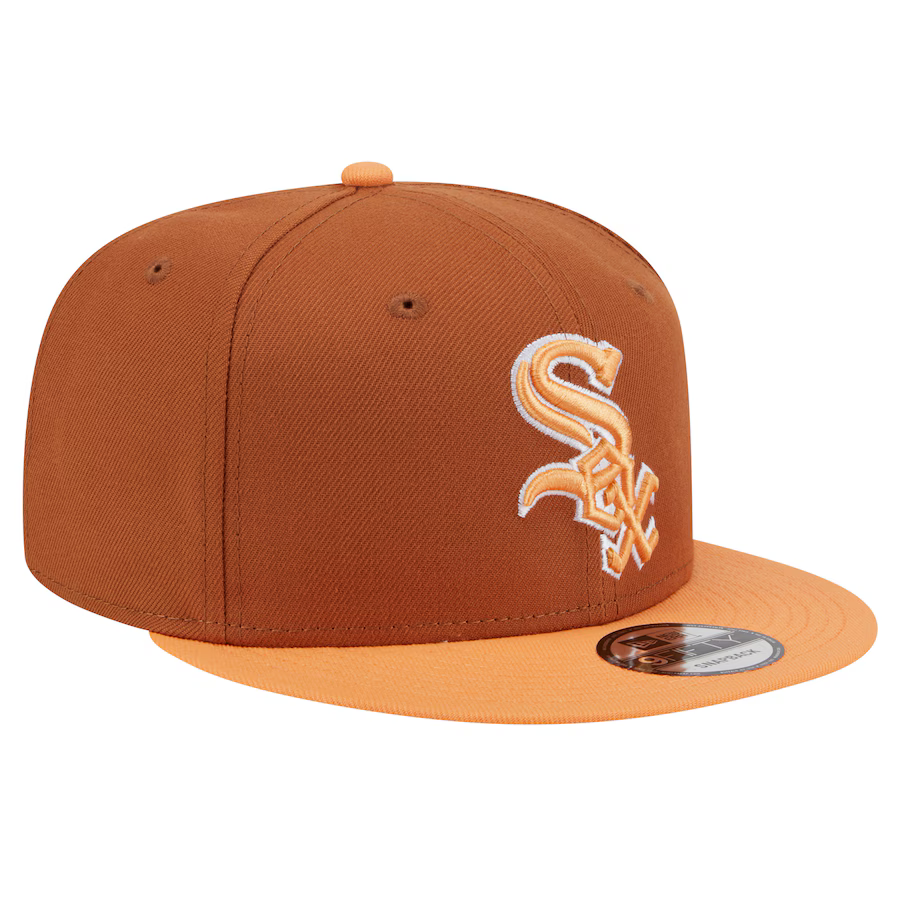 New Era Chicago White Sox Color Pack 2-Tone 9FIFTY Snapback Hat-Brown/Orange