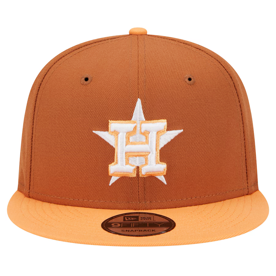 New Era Houston Astros Color Pack 2-Tone 9FIFTY Snapback Hat-Brown/Orange