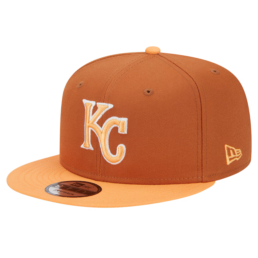New Era Kansas City Royals Color Pack 2-Tone 9FIFTY Snapback Hat-Brown/Orange