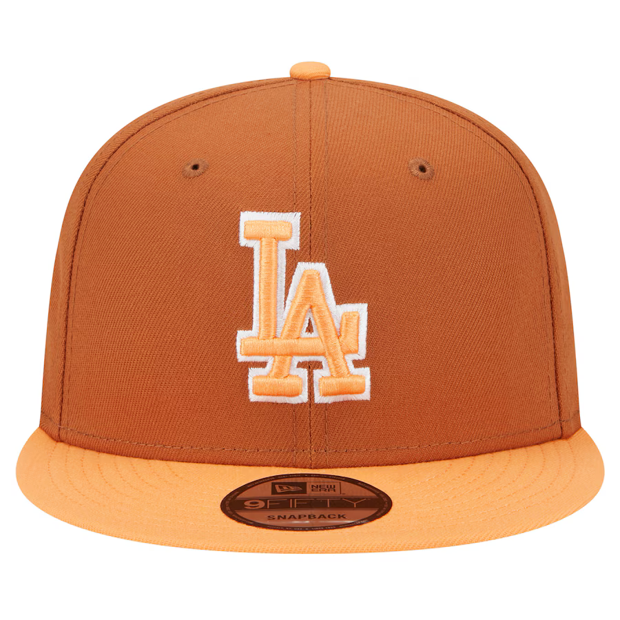 New Era Los Angeles Dodgers Color Pack 2-Tone 9FIFTY Snapback Hat-Brown/Orange