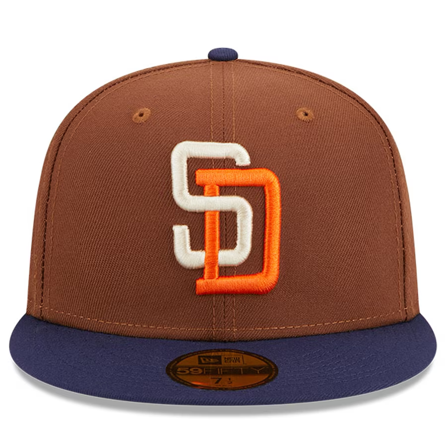 New Era San Diego Padres Harvest 25th Side Patch 59fifty Fitted Hat-Brown