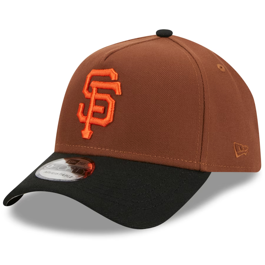 New Era San Francisco Giant Side Patch Harvest A Frame 9forty Adjustable Hat-Brown