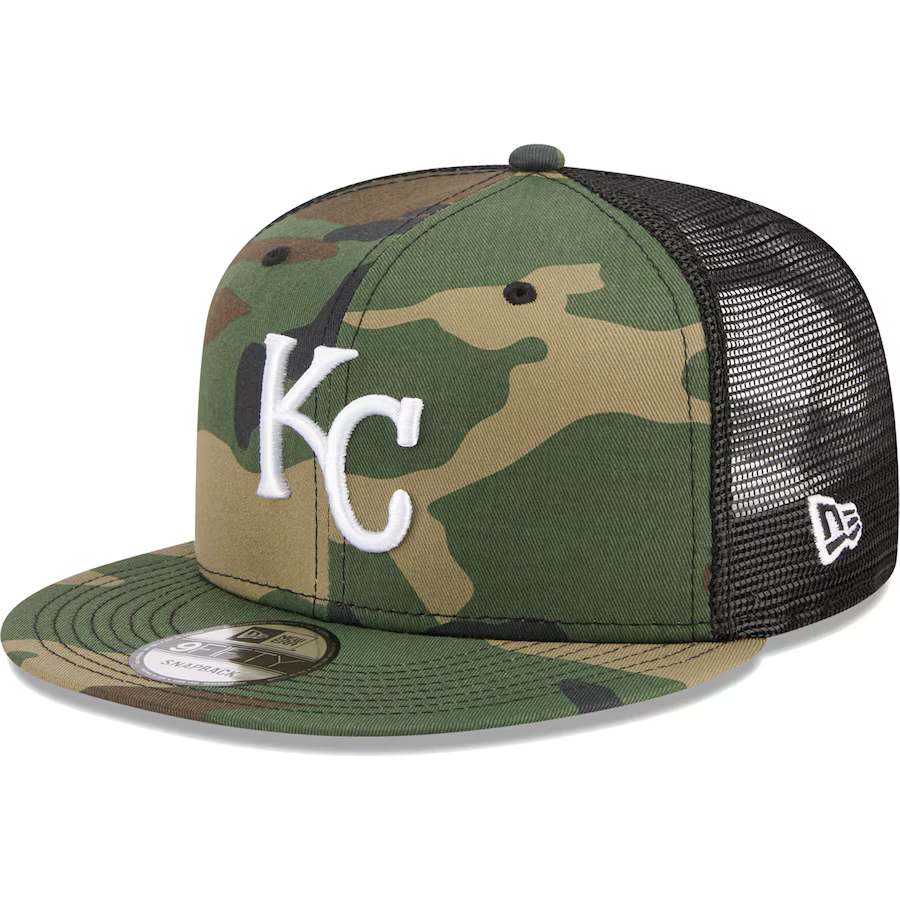 New Era Kansas City Royals Woodland Camo Trucker 9FIFTY Snapback Hat