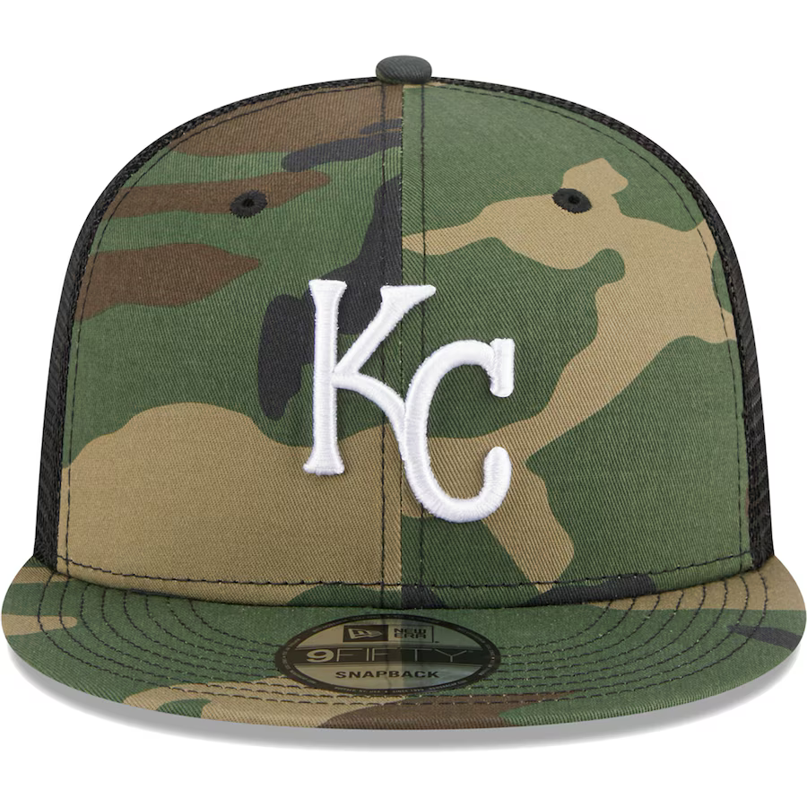 New Era Kansas City Royals Woodland Camo Trucker 9FIFTY Snapback Hat