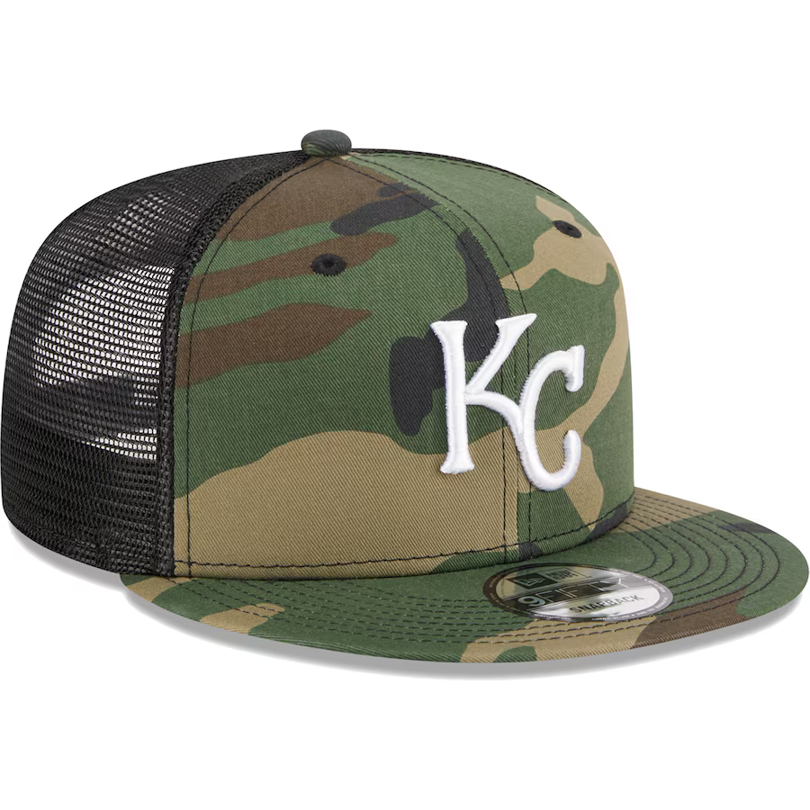 New Era Kansas City Royals Woodland Camo Trucker 9FIFTY Snapback Hat