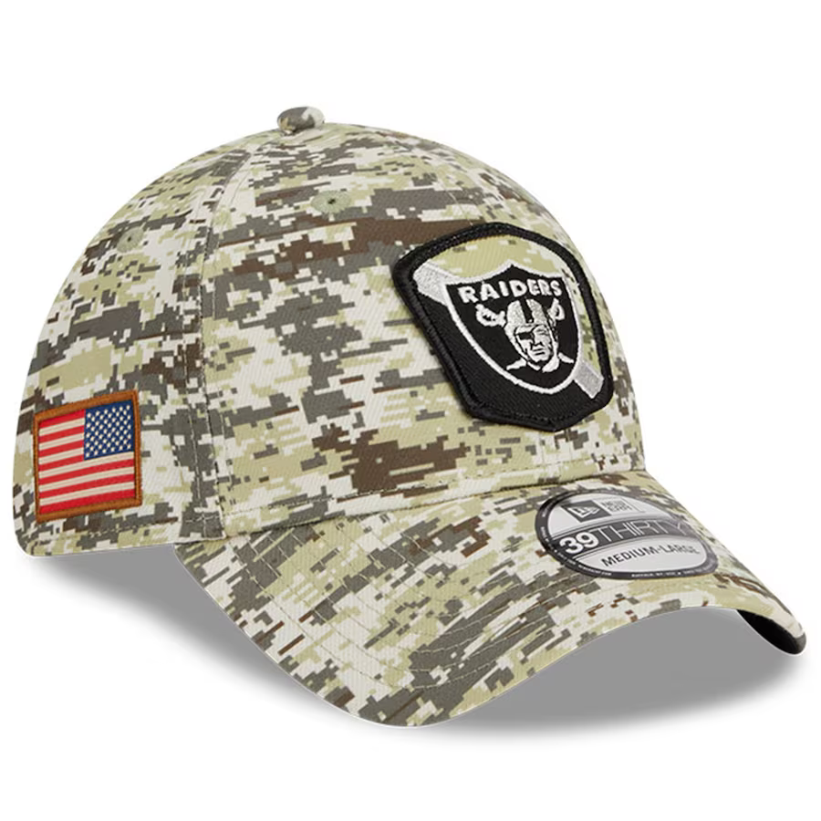 New Era Las Vegas Raiders Salute to Service 2023 39THIRTY Stretch Fit Hat