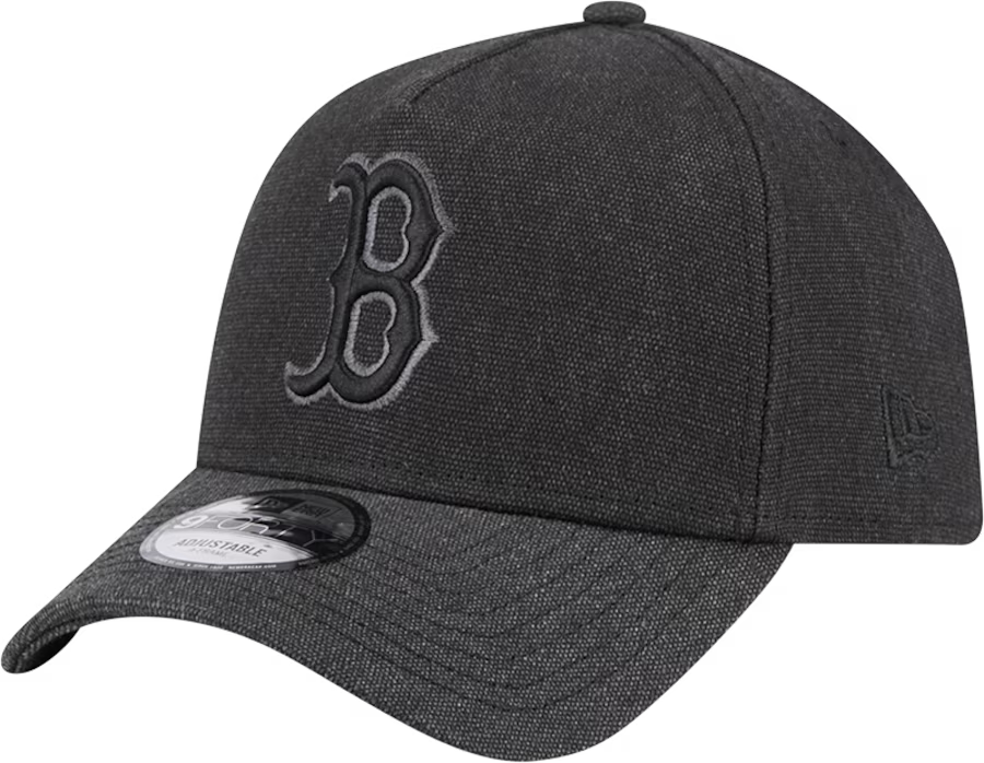 New Era Boston Red Sox Logo Essentials A Frame 9FORTY Adjustable Hat-Charcoal Black