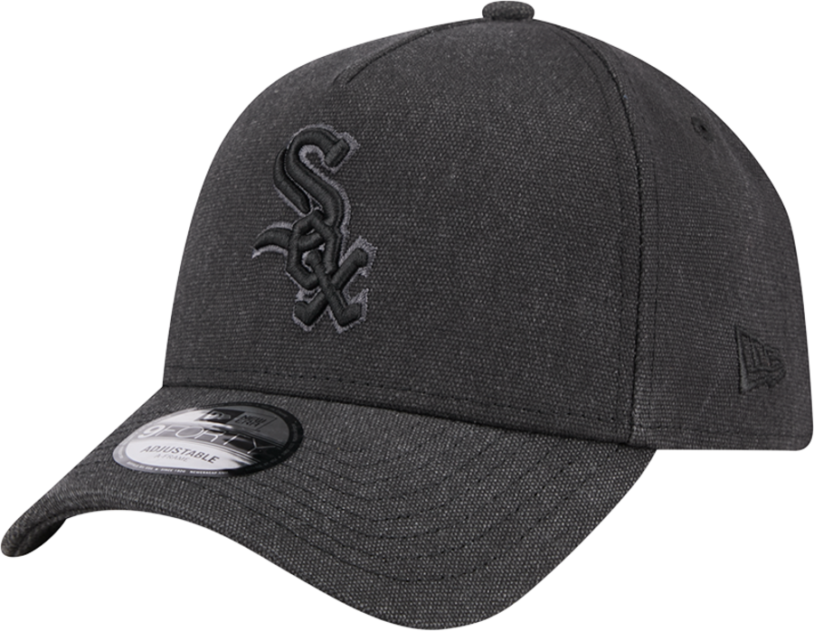 New Era Chicago White Sox Logo Essentials A Frame 9FORTY Adjustable Hat-Charcoal Black