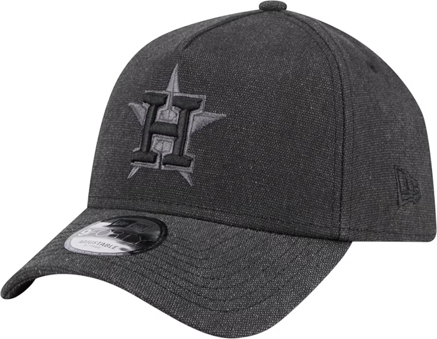 New Era Houston Astros Logo Essentials A Frame 9FORTY Adjustable Hat-Charcoal Black