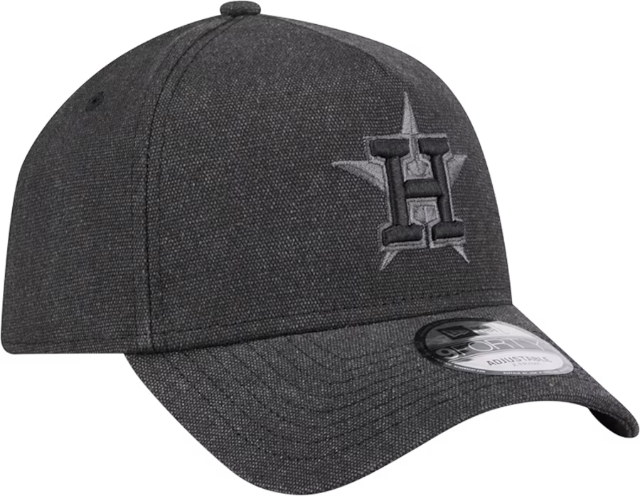 New Era Houston Astros Logo Essentials A Frame 9FORTY Adjustable Hat-Charcoal Black