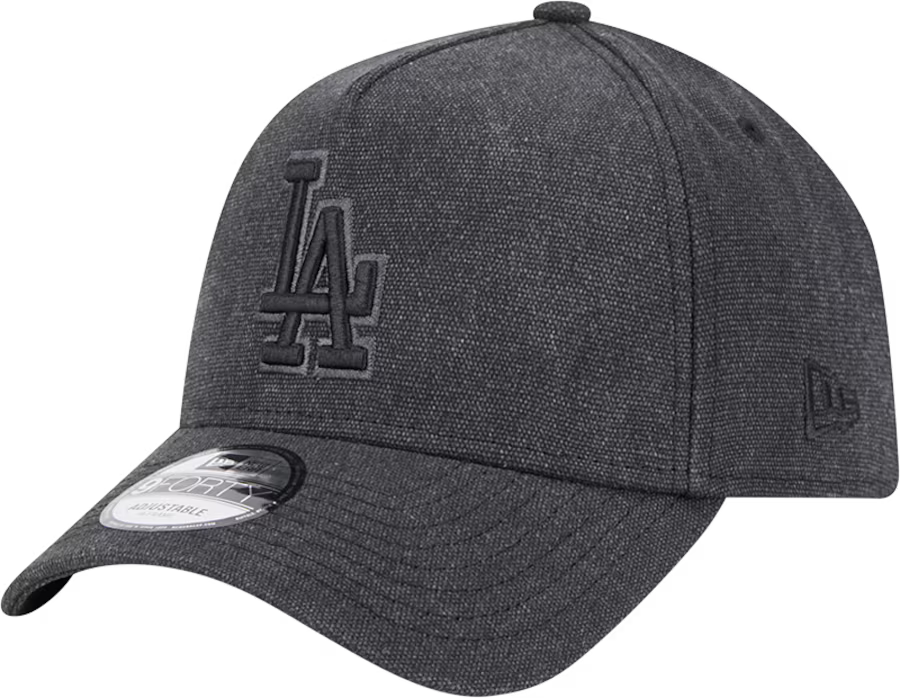 New Era Los Angeles Dodgers Logo Essentials A Frame 9FORTY Adjustable Hat-Charcoal Black