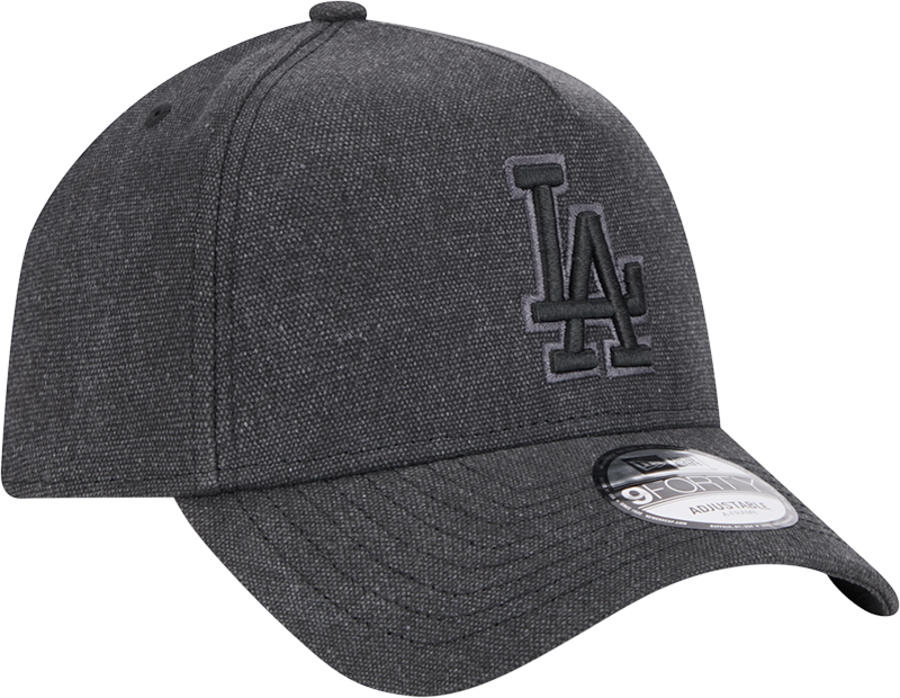 New Era Los Angeles Dodgers Logo Essentials A Frame 9FORTY Adjustable Hat-Charcoal Black