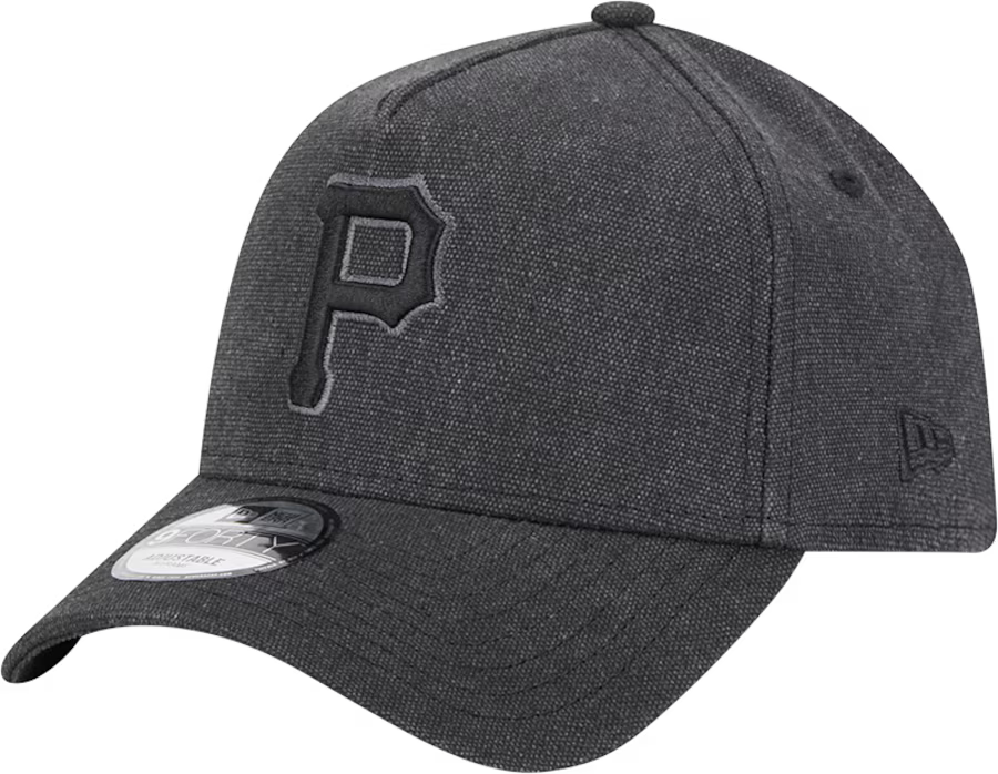 New Era Pittsburgh Pirates Logo Essentials A Frame 9FORTY Adjustable Hat-Charcoal Black