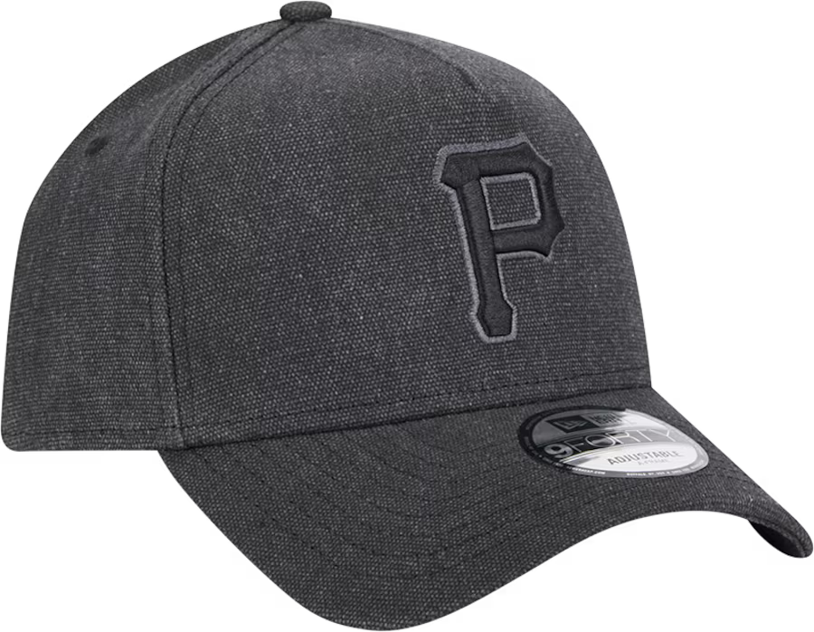 New Era Pittsburgh Pirates Logo Essentials A Frame 9FORTY Adjustable Hat-Charcoal Black